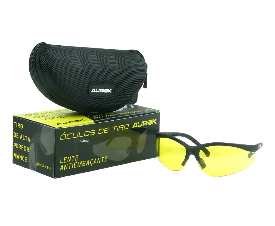 óculos De Segurança Para Tiro Esportivo Aurok Amarelo