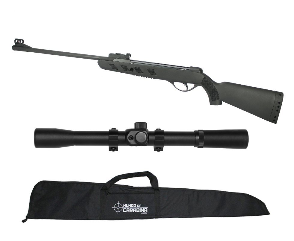 Carabina De Pressão Qgk Night Wolf Black 5.5mm + Luneta 4x20 + Capa Mdc