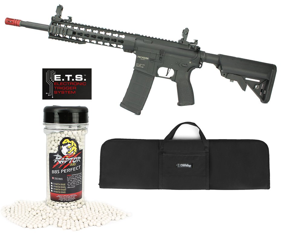 Rifle De Airsoft Ar15 Neptune Full Metal Keymod 10" Gatilho Et Elet 6mm Rossi + Capa Case + Bbs Raptor 0,28g 2000uni