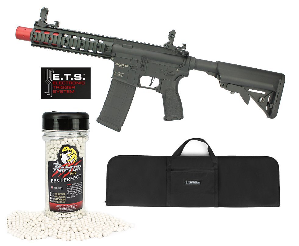 Rifle De Airsoft Ar15 Neptune Full Metal Keymod 8" Sd Et Elet 6mm Rossi + Capa Case Mdc + Bbs Raptor 0,28g 2000uni