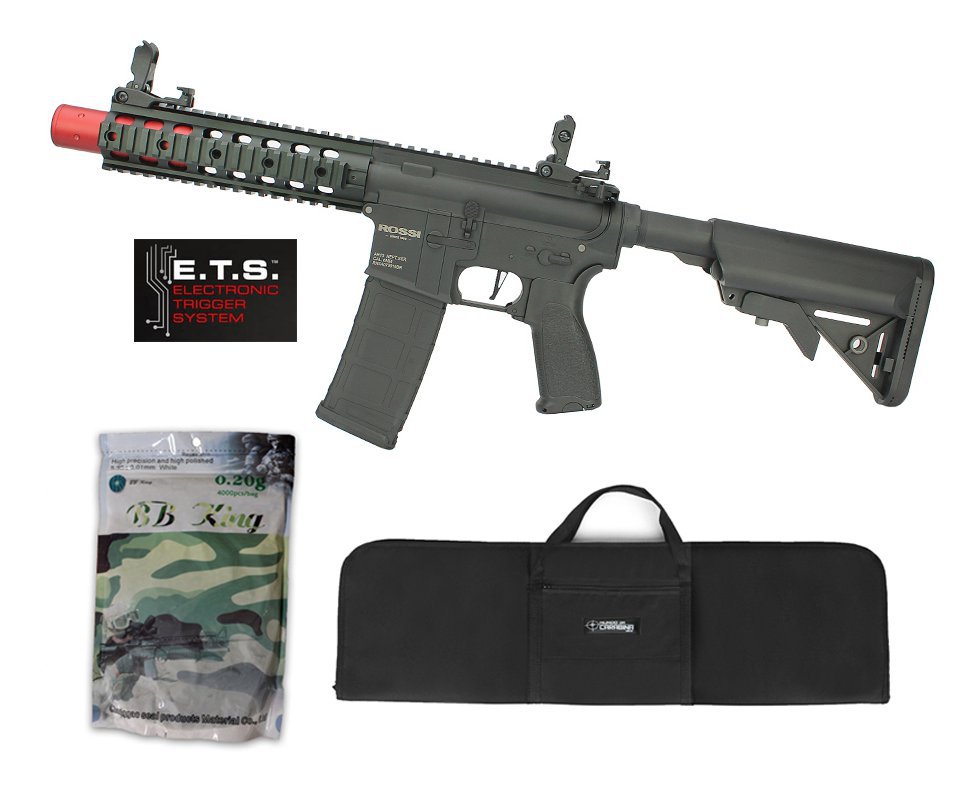 Rifle De Airsoft Ar15 Neptune Full Metal Keymod 8" Sd Et Elet 6mm Rossi + Capa Case Mdc + Esferas Plastica 0,20g 4000uni