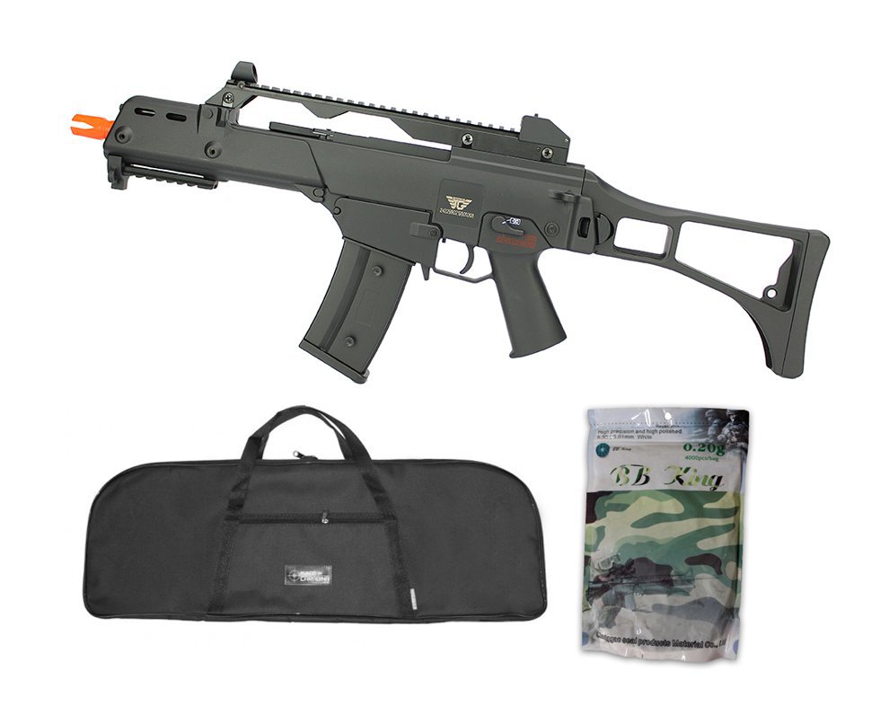 Rifle De Airsoft Aeg G36 Cal 6mm G608-0638 Jing Gong + Capa Simples + Bbs 0,20g 4000uni