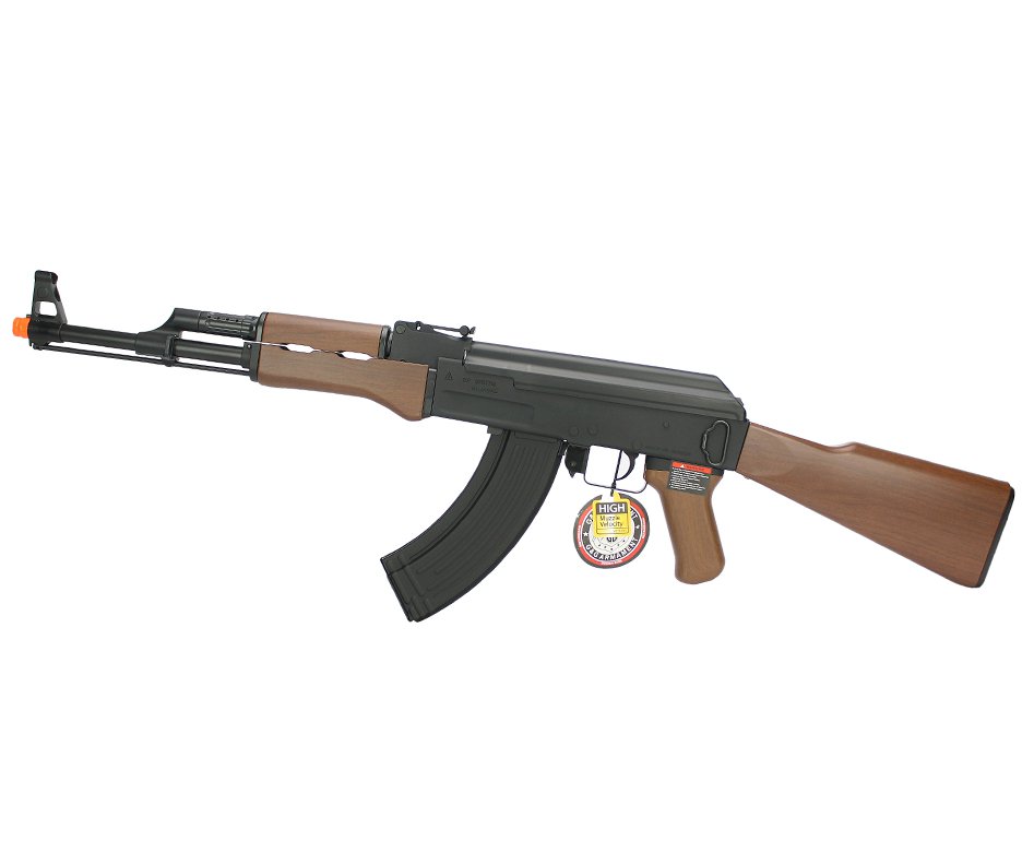 Rifle De Airsoft G&g Ak47 Cm Rk47 Aeg Imitation Wood Cal 6mm + Capa Simples + Esfera Plastica 0,20g 4000uni
