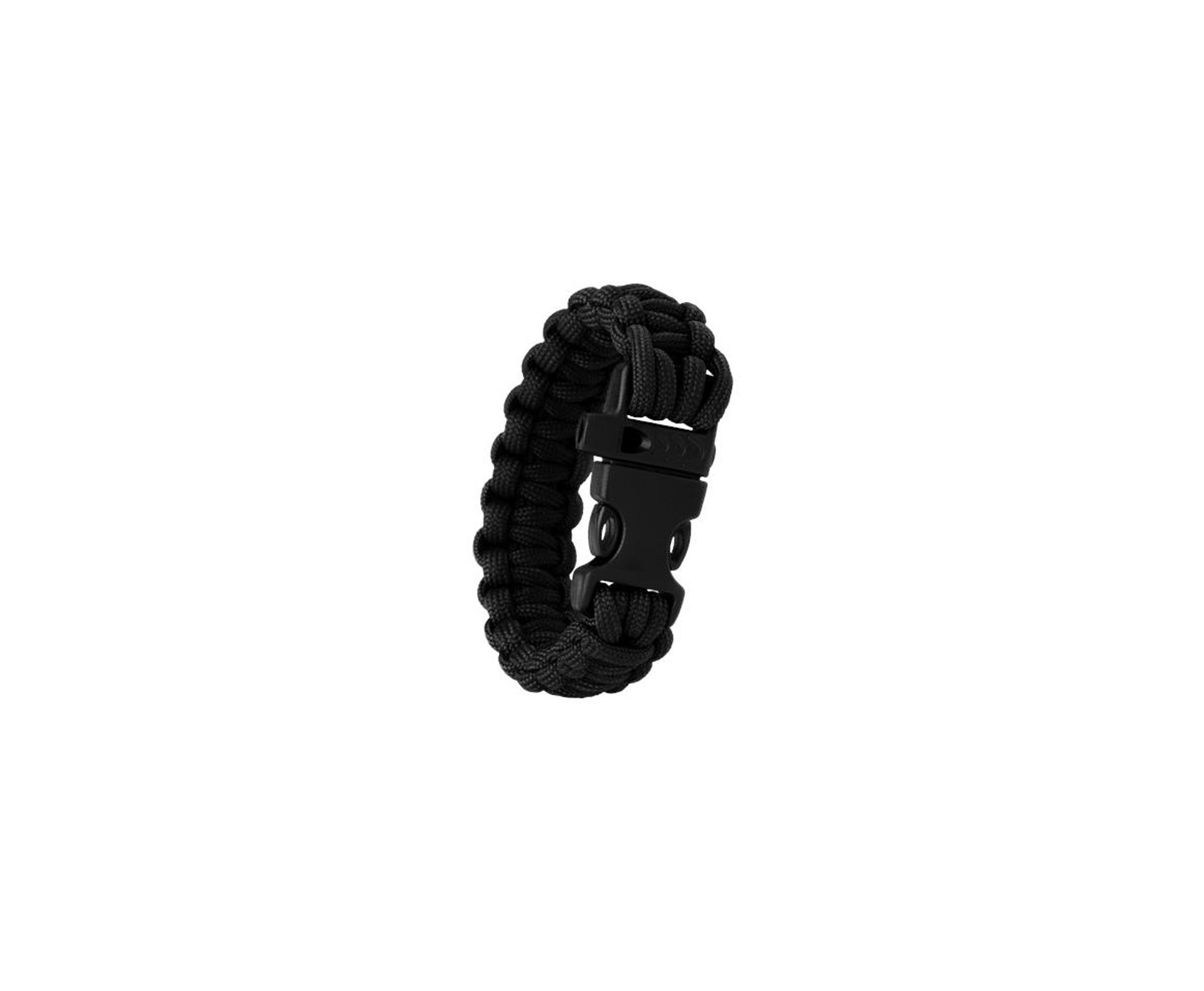Pulseira Paracord Survival Preta 22 Cm - Guepardo