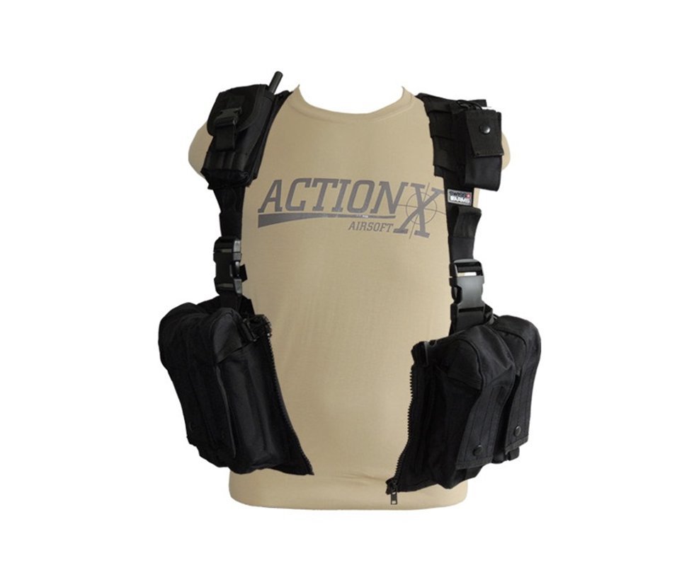 Colete De Combate Preto Chest Rack - Swiss Arms