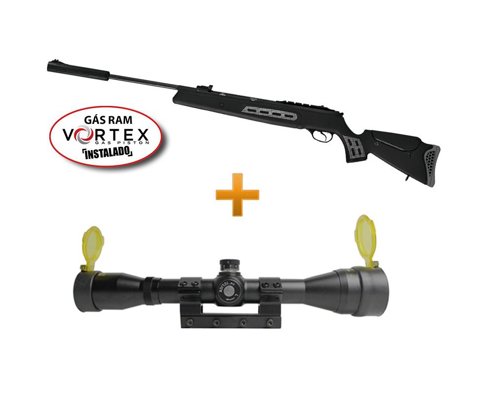 Carabina De Pressão Hatsan 125 Sniper Com Pistão Pneumático 75kg + Luneta 4x32 Gold Crow + Capa