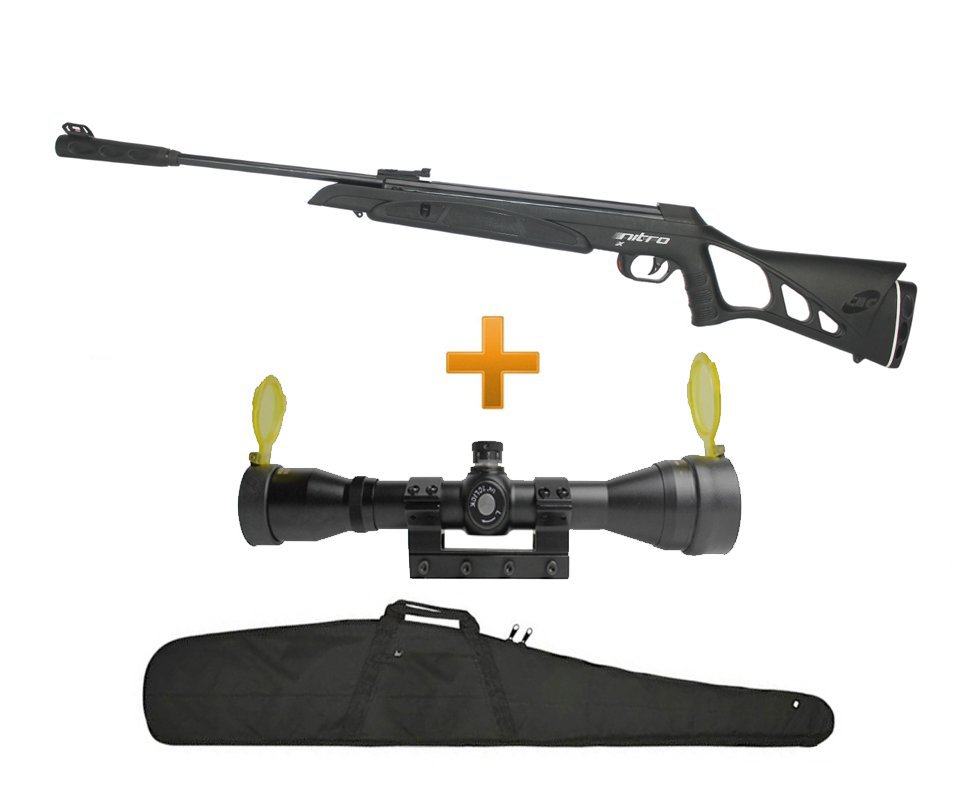 Carabina De Pressão Cbc Nitro-x 1000 Cal 5.5 + Luneta Gold Crow 4x32 Rossi C/ Paralax + Capa