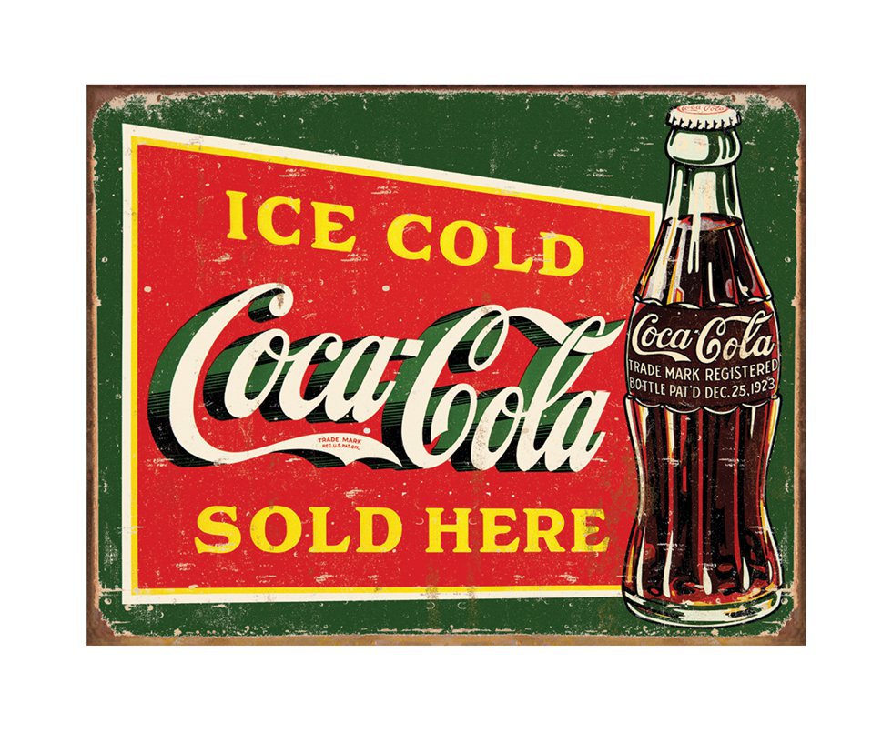 Placa Metálica Decorativa Ice Cold Coke 1 - Rossi