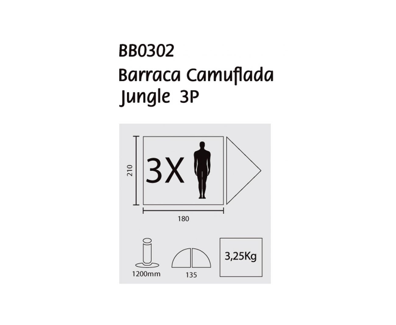Barraca Camuflada Jungle 3 Pessoas - Guepardo