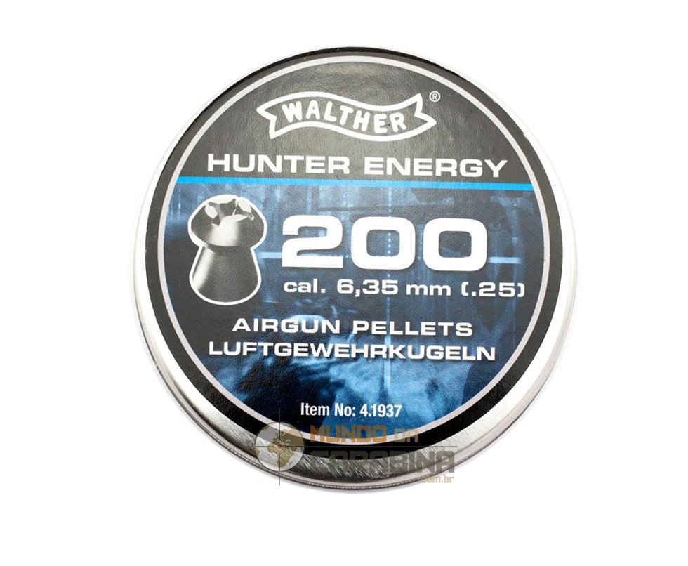 Chumbinho Walther Hunter Energy 6,35mm - 200 Unidades