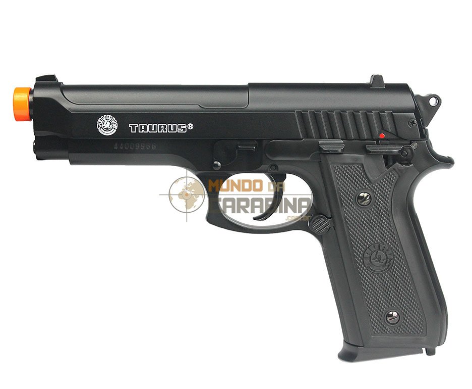 Pistola De Airsoft Taurus Pt 92 Slide Metal + 4000 Esferas 0,12g + Capa Almofada - Cyber Gun