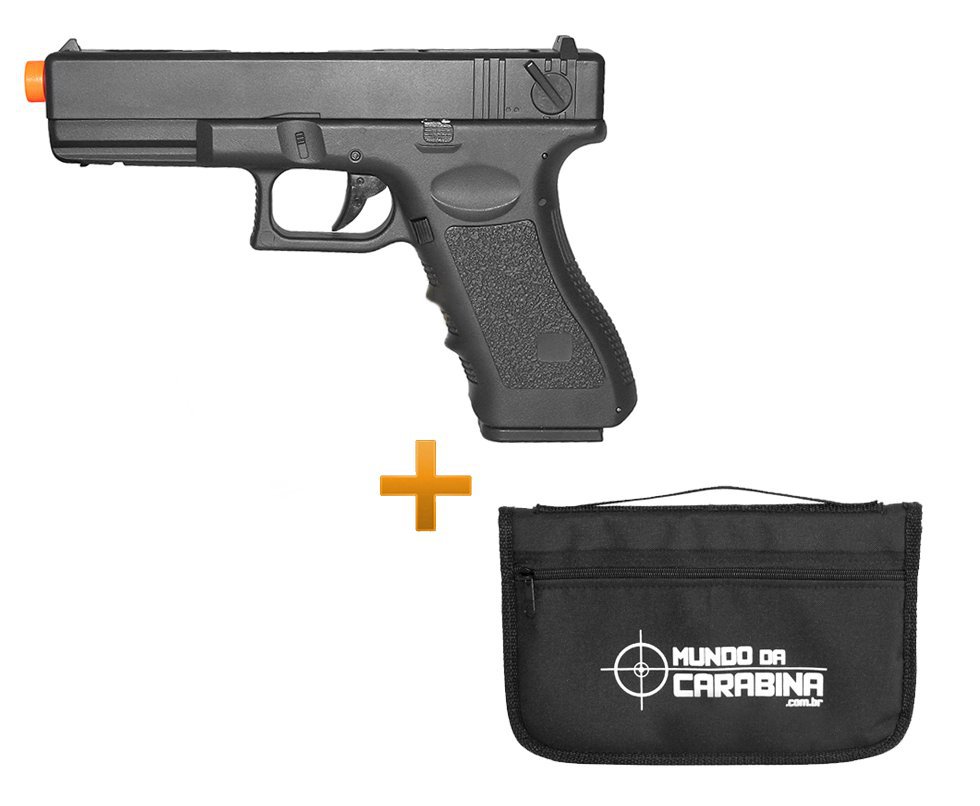 Pistola De Airsoft Eletrica Glock G18c Bivolt + Capa Especial Almofada - Cyma
