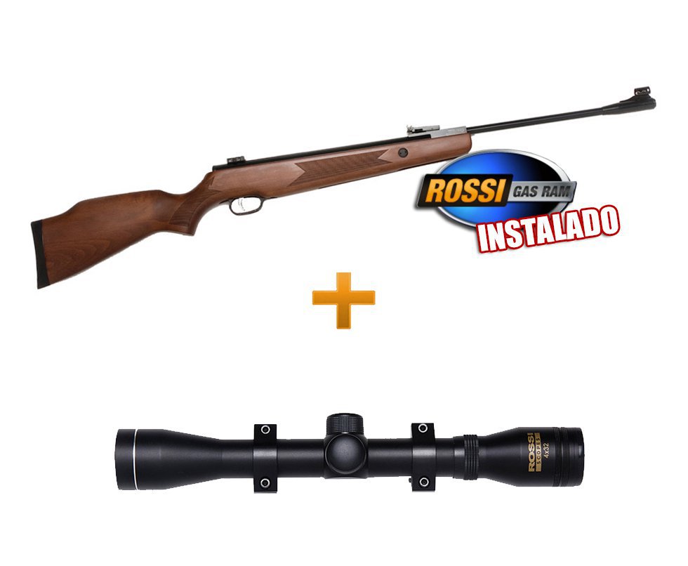 Carabina Pressão Sag Ar1000 Cal 5.5 Pistão Pneumático Instalado Luneta 4x32 Rossi Capa Almofada