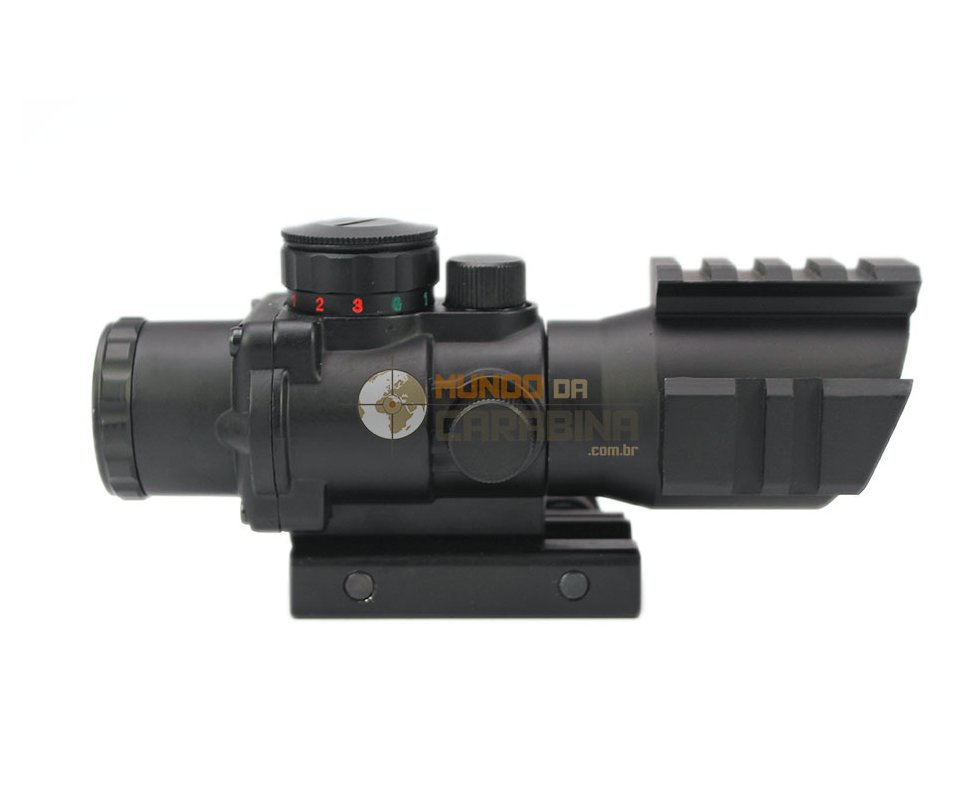 Luneta 4x32 Acog Reticulo Iluminado (verm/az/verde) Com Trilhos - 20/22mm Picatilly