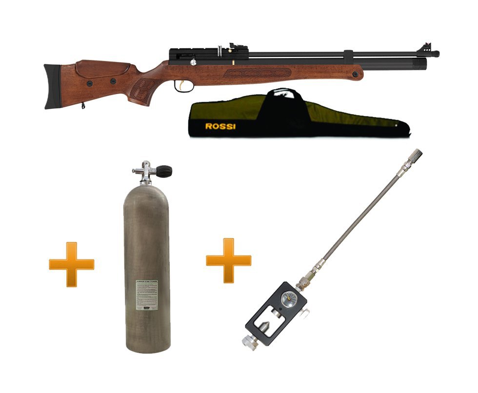 Carabina Pcp Hatsan Bt65sb W Madeira Cal 5,5 + Capa + Scuba 11,1l + Adaptador Recarga