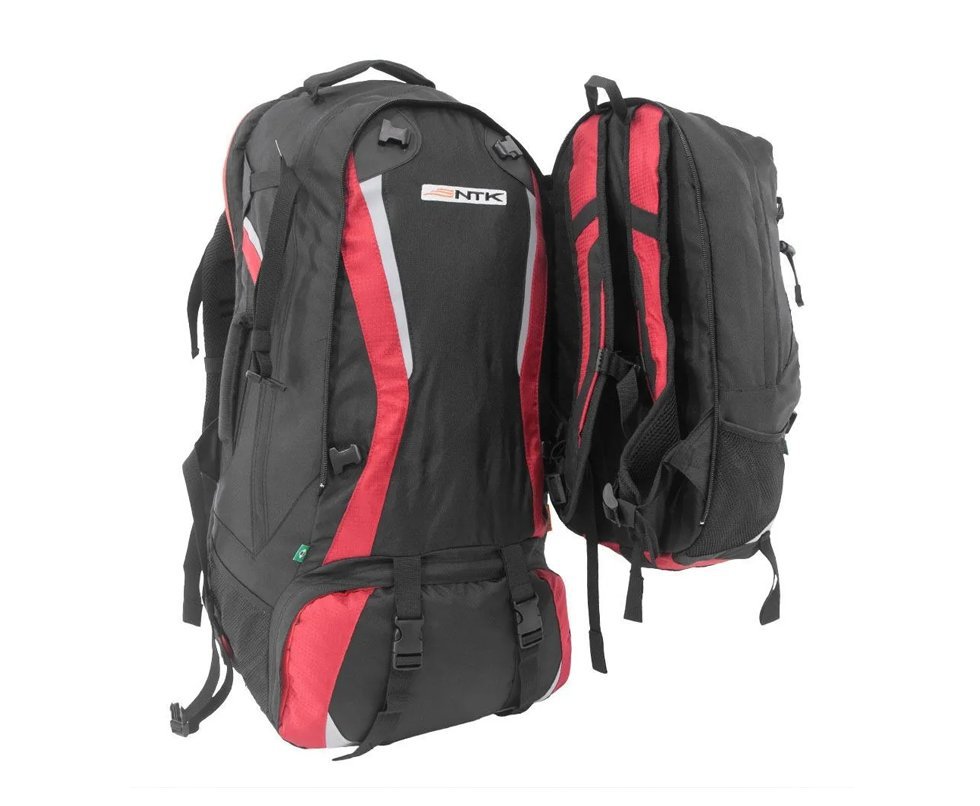 Mochila Yukon 55+15l - Preto E Vermelho - Nautika