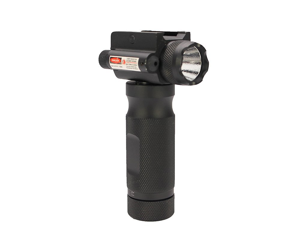 Grip Tático Vertical Com Lanterna Em Aluminio