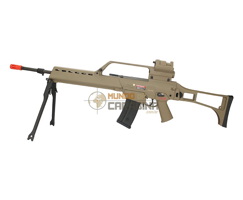 Rifle De Airsoft G36 Long Tan Blowback - Cal 6.0mm - Ares