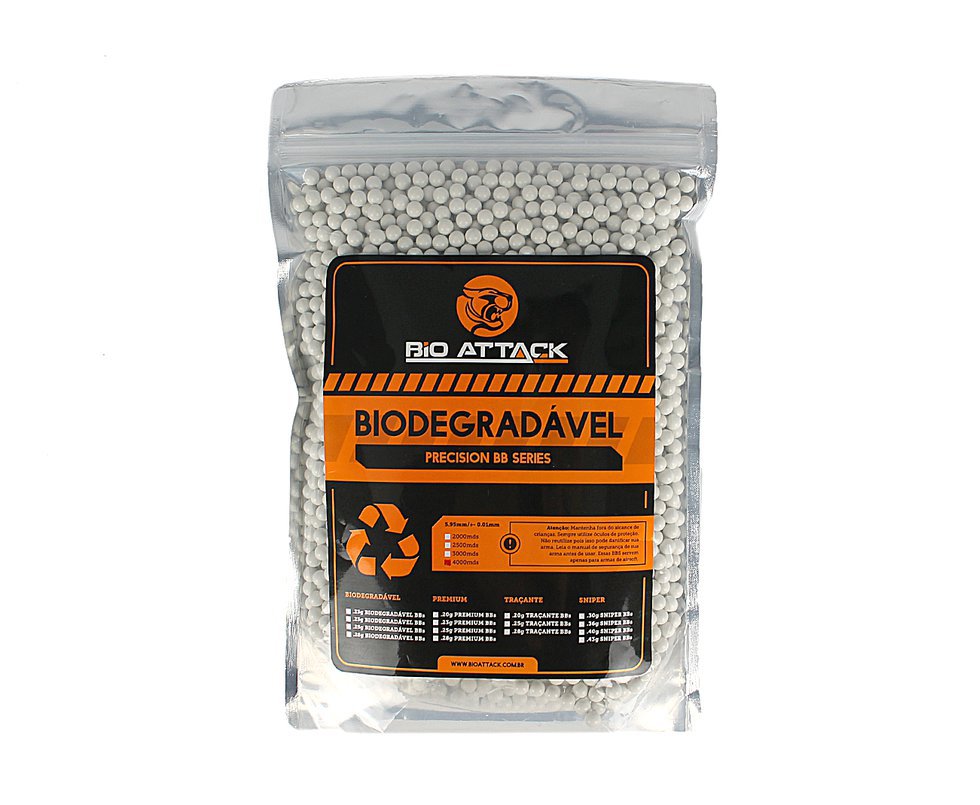 Esferas Plasticas Biodegradavel Airsoft Bb 0.20g X 4000un - Bioattack