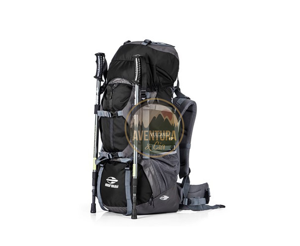 Mochila Camping Mormaii Vulcanus 40l - Preto E Cinza