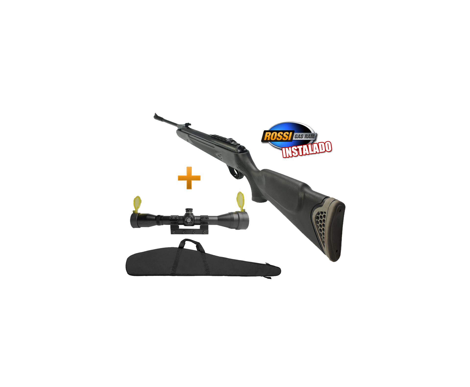 Carabina De Pressão Ht 125 Six Cal 6,0mm Pistão Pneumático 75kg Sms Instalado Luneta 4x32 Gol Crow Rossi Capa 52"- Hatsan