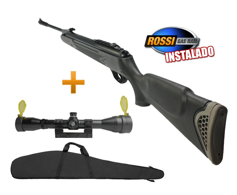 Carabina De Pressão Ht 125 Six Cal 6,0mm  Pistão Pneumático 75kg Sms Instalado Luneta 4x32 Gol Crow Rossi   Capa 52"- Hatsan