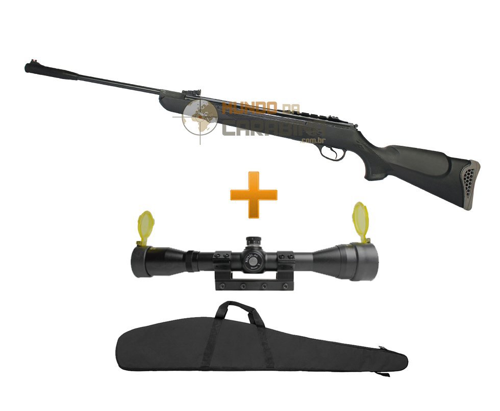 Carabina De Pressão Ht 125 Six Vortex Cal 6,0mm Luneta 4x32 Gol Crow Rossi + Capa 52"- Hatsan