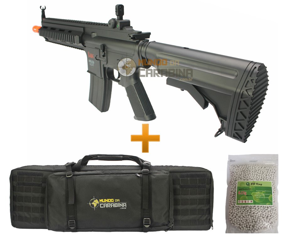 Rifle De Airsoft H&k Hk 416 Cqb - Cal 6.0mm   Case Especial   5000 Bbs 0,12g - Umarex