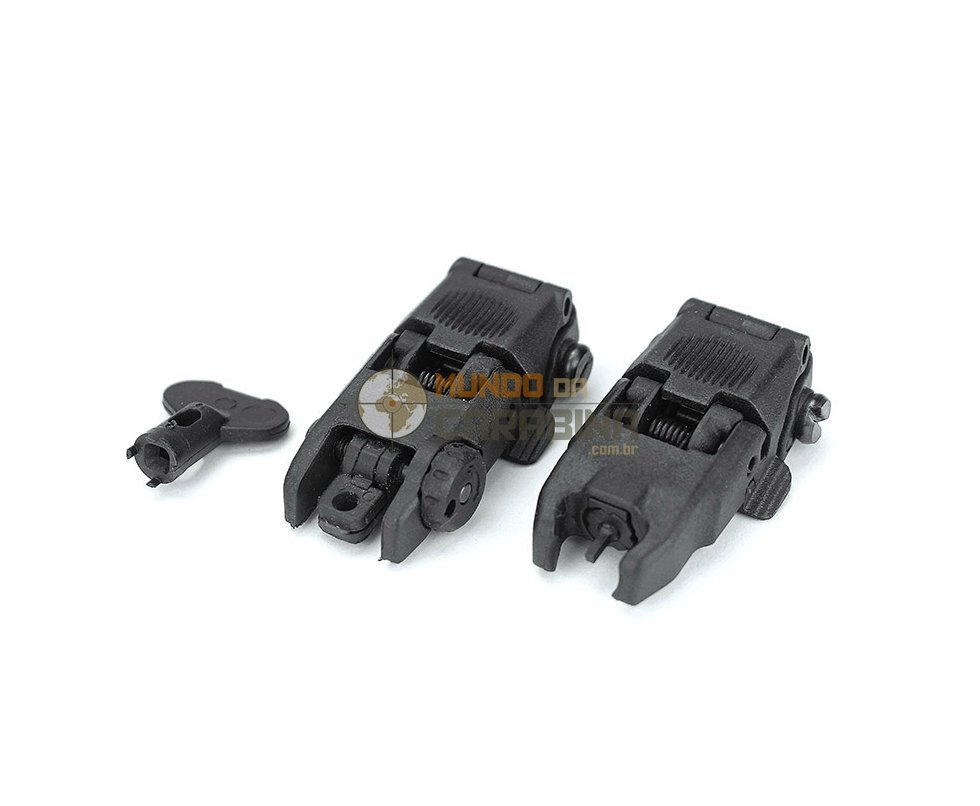 Conjunto De Miras Para Airsoft - Magpul Mbus Gen2 Asights Flip-up - Preto