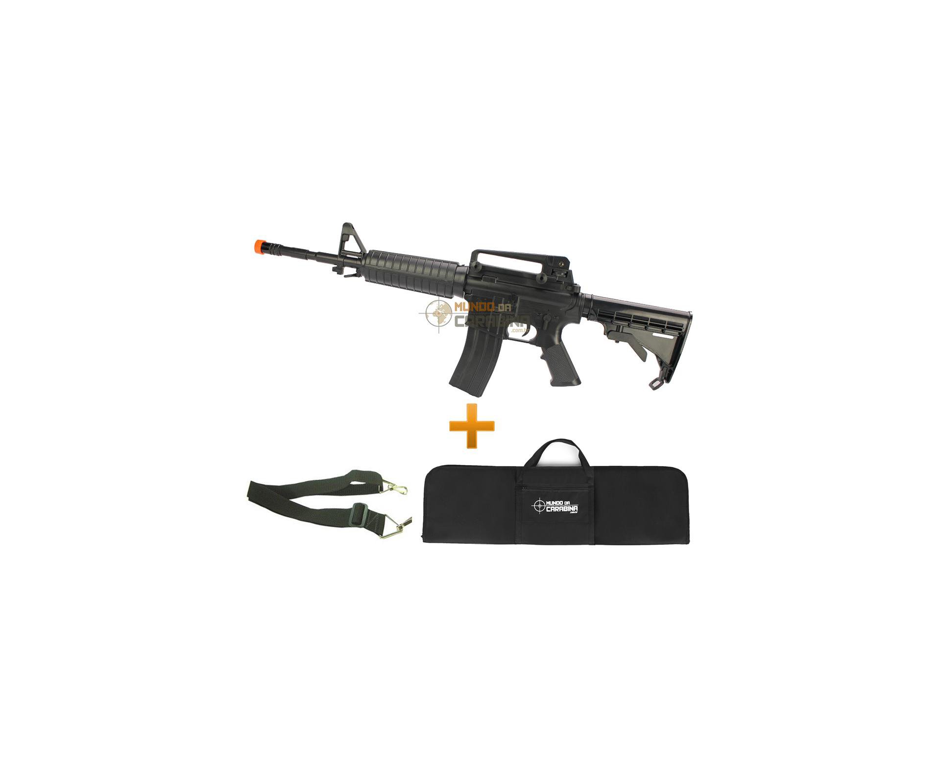Rifle De Airsoftcolt M4 A1 Spring + Bandoleira + Capa Airsoft - Cyber Gun