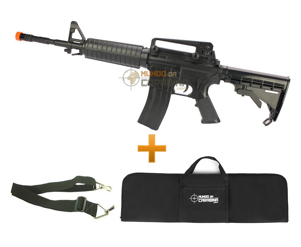 Rifle De Airsoftcolt M4 A1 Spring + Bandoleira + Capa Airsoft - Cyber Gun