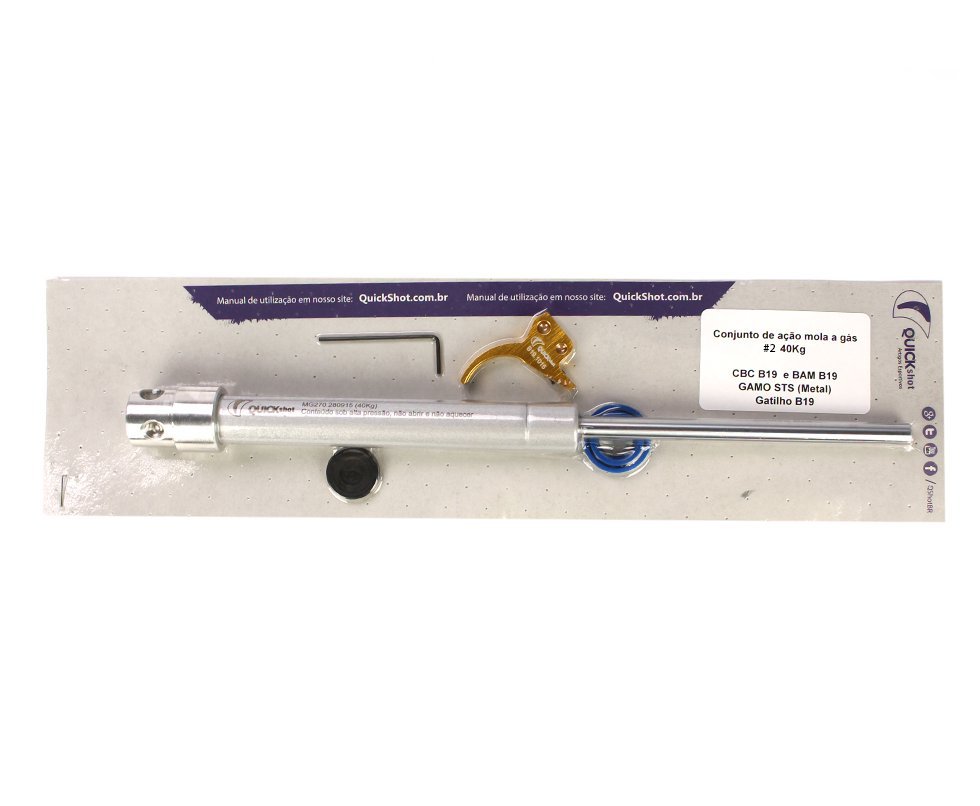 Kit Customização 2 - Pistão Pneumático 40 Kg + Lamina Gatilho + Pu + Centralizador - Cbc B19/bam B19 (metal)- Quickshot
