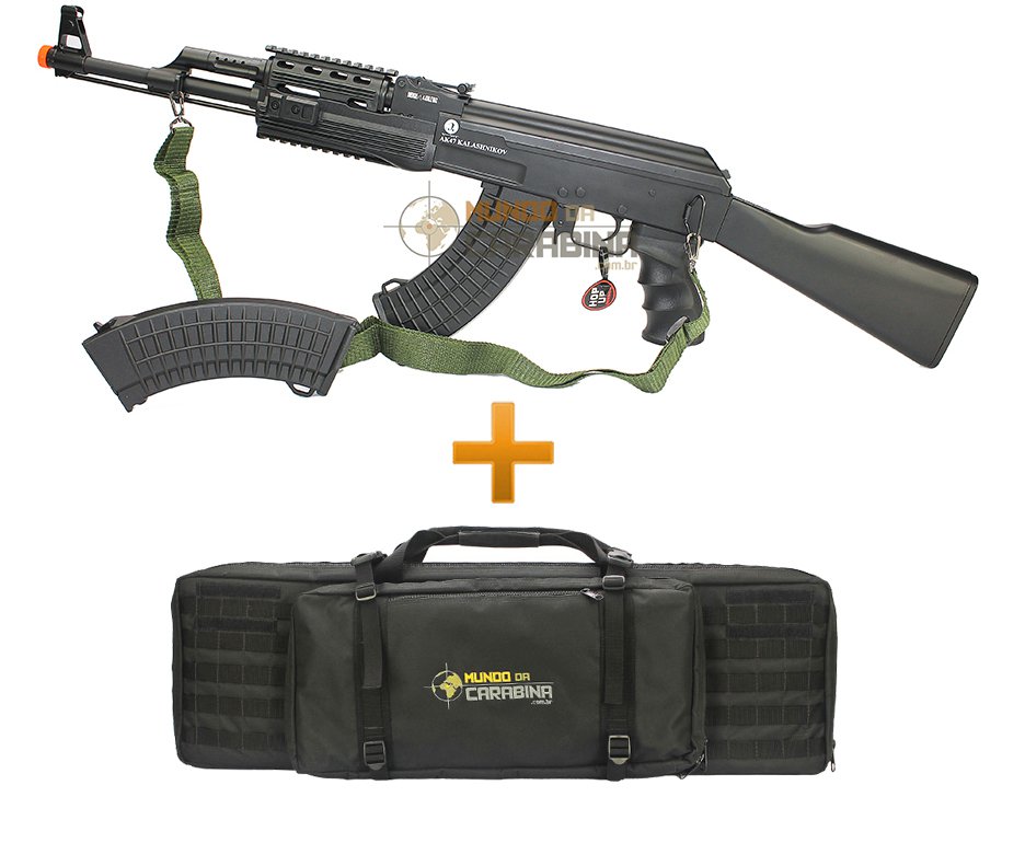 Rifle De Airsoft Ak 47 Tactical Fsv Full + Case Molle - Cal 6,0mm - Cybergun