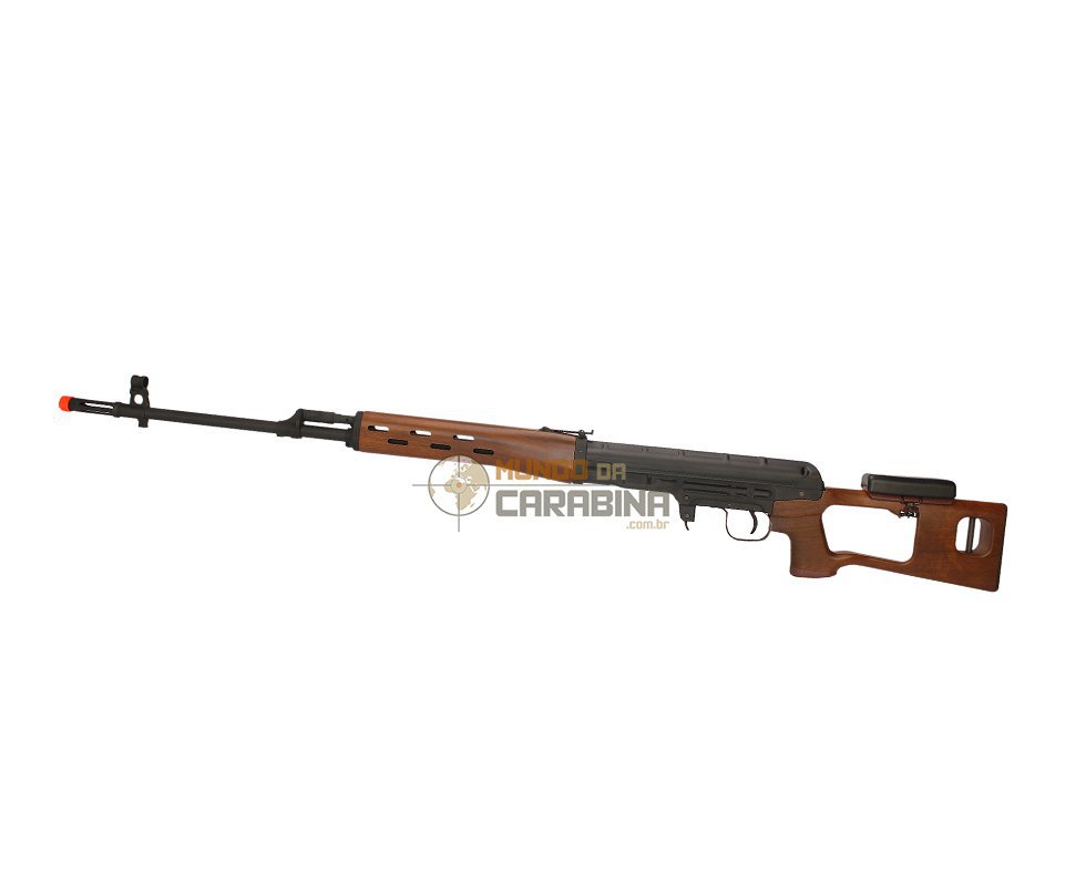 Rifle De Airsoft Sniper Svd Wood Spring Cal 6,0 Mm Kalashinikov - King Arms