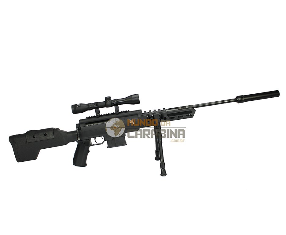 Carabina De Pressão Sniper Black Ops Cal 4,5mm Pistão Pneumático + Capa Almofadada - Rossi