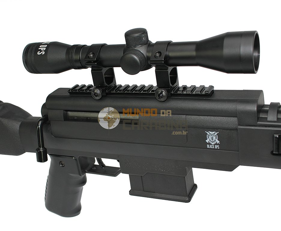 Carabina De Pressão Sniper Black Ops Cal 4,5mm Pistão Pneumático + Capa Almofadada - Rossi