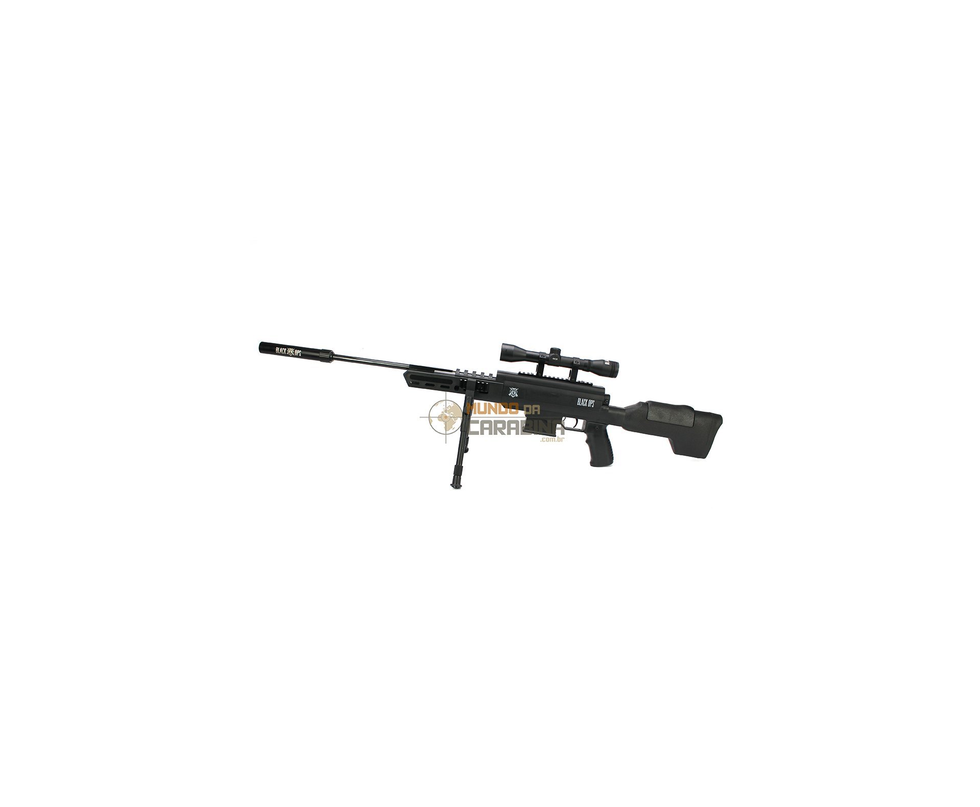 Carabina De Pressão Sniper Black Ops Cal 5,5mm Gas Ram 60kg Rossi + Luneta 4x32