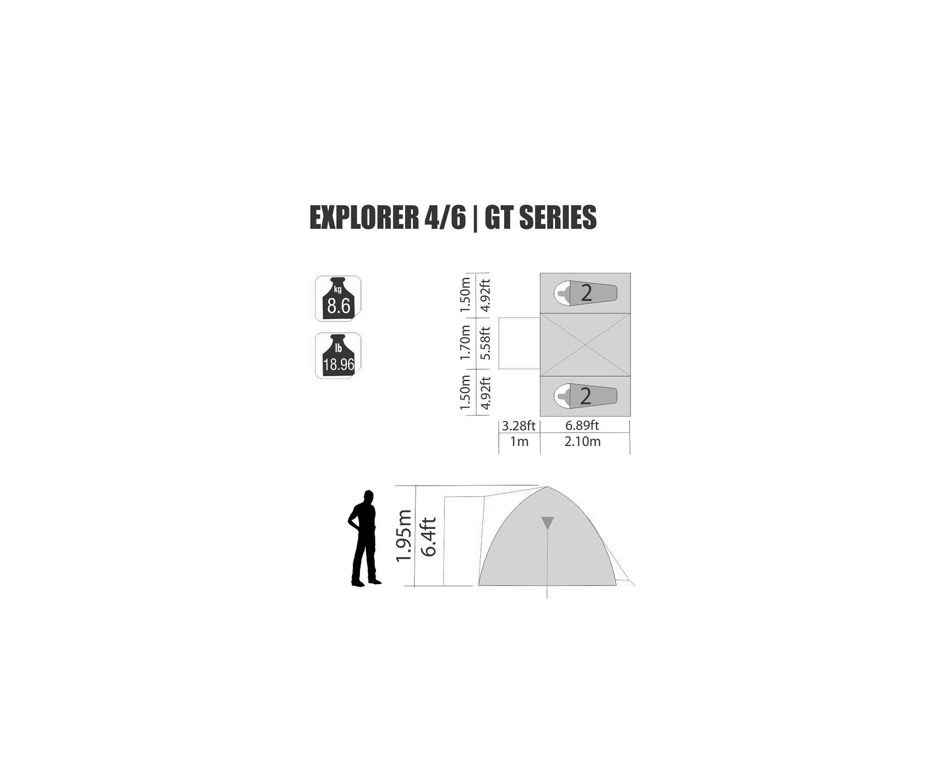 Conjunto De Varetas Explorer 4 Pessoas - Nautika