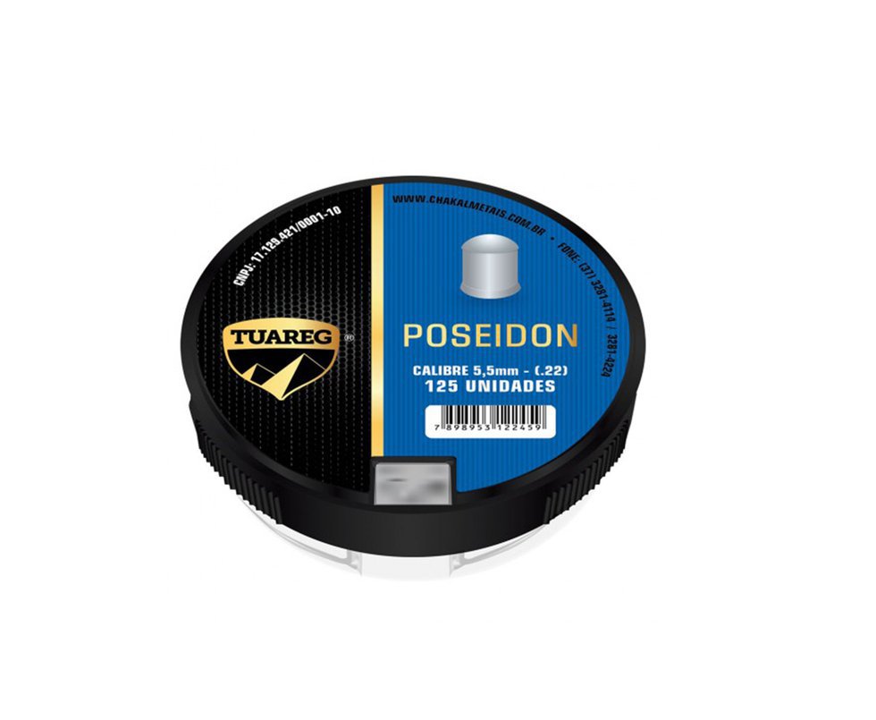 Chumbinho De Pressão Tuareg Poseidon 5,5 Mm - 125 Unidades - Chakal