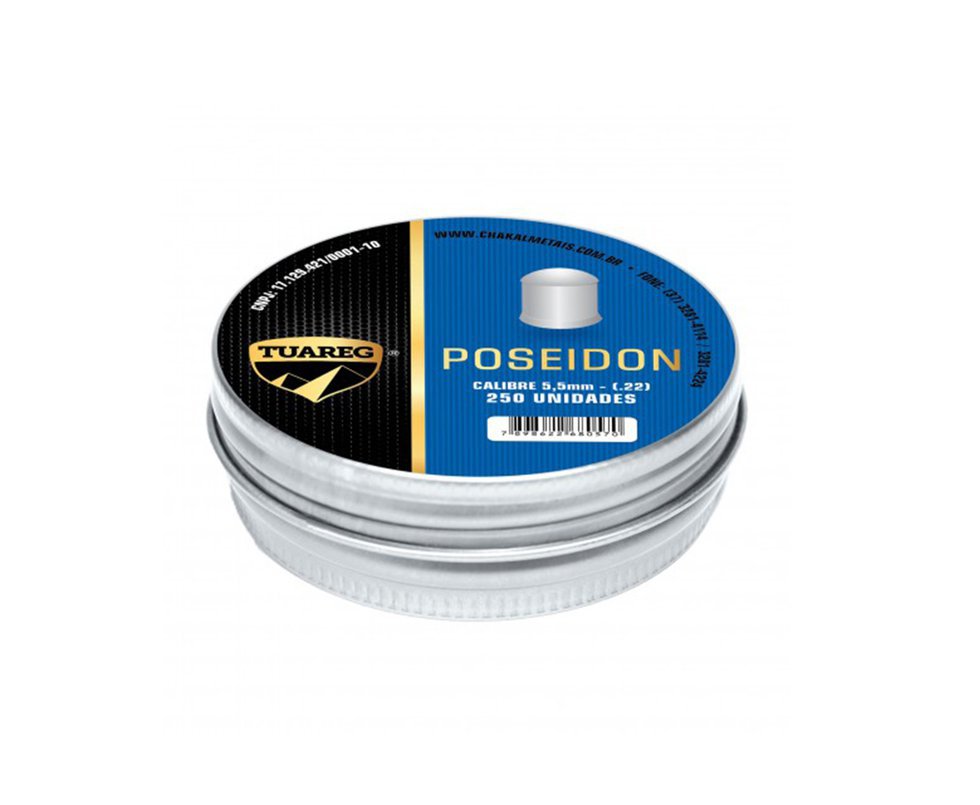 Chumbinho De Pressão Tuareg Premium Poseidon 5,5 Mm - 250 Unidades - Chakal