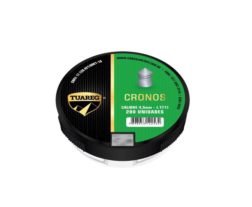 Chumbinho De Pressão Tuareg Cronos 4,5 Mm - 200 Unidades - Chakal