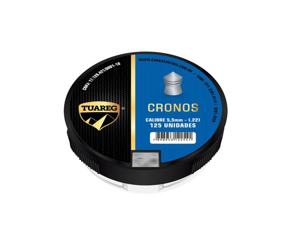 Chumbinho De Pressão Tuareg Cronos 5,5 Mm - 125 Unidades - Chakal