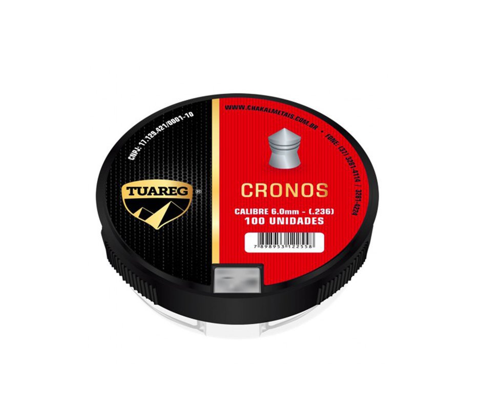 Chumbinho De Pressão Tuareg Cronos 6,0 Mm - 100 Unidades - Chakal
