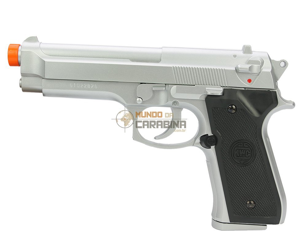 Pistola De Airsoft Beretta M92 Silver Spring Cal 6 Mm - Kwc
