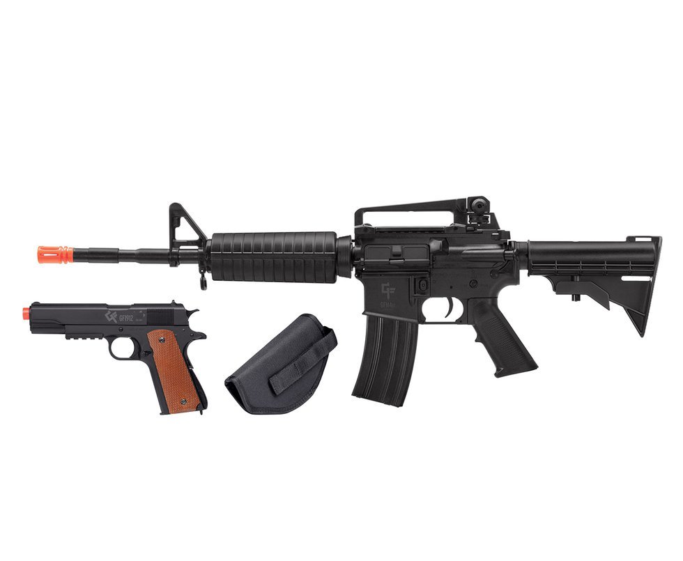 Rifle De Airsoft M4 Carbine Gfm4 Aeg + Pistola Spring Gf1912 - Defender - Game Face