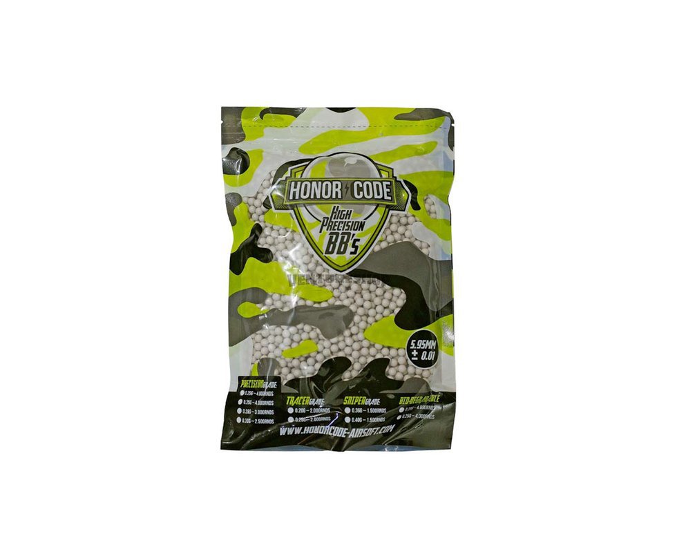 Esfera Plastica Para Airsoft Precision Series - Branca - 0.25g - 4000und - Honor Code