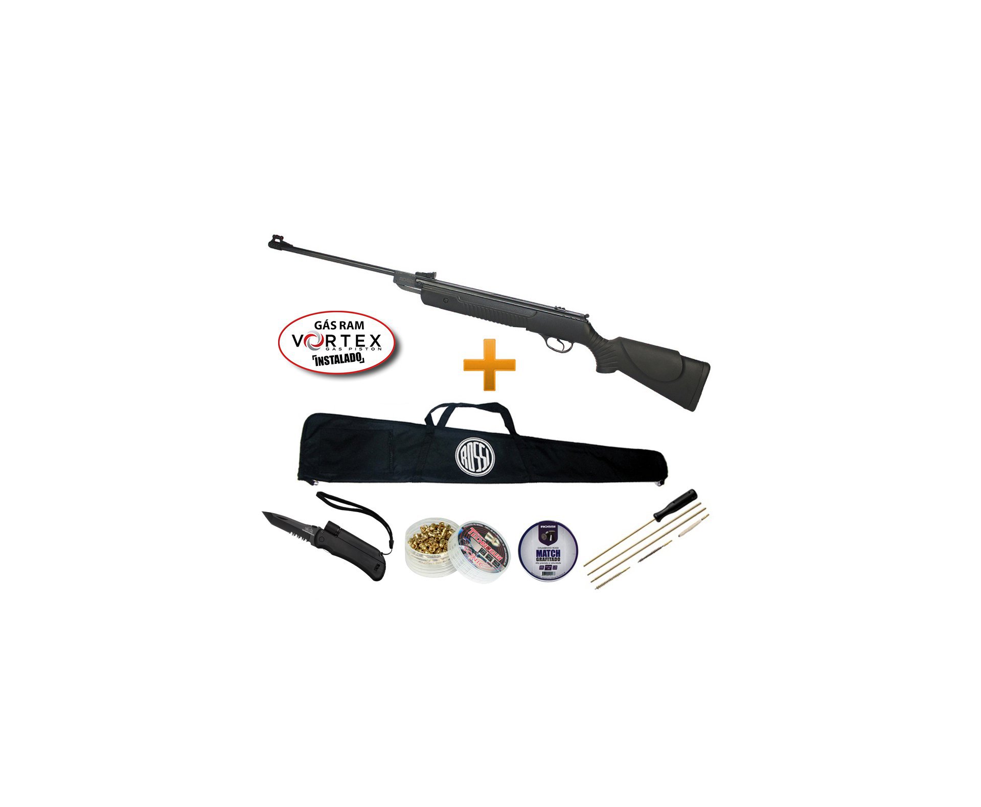 Carabina De Pressão Hatsan Ht 80 5,5mm Com Pistão Pneumático + Canivete + Kit Limpeza + Chumbinhos