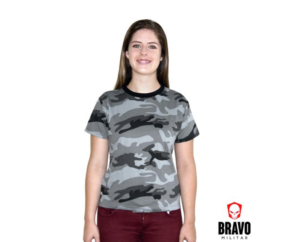 Baby Look Camuflada Urbano 1 - Bravo