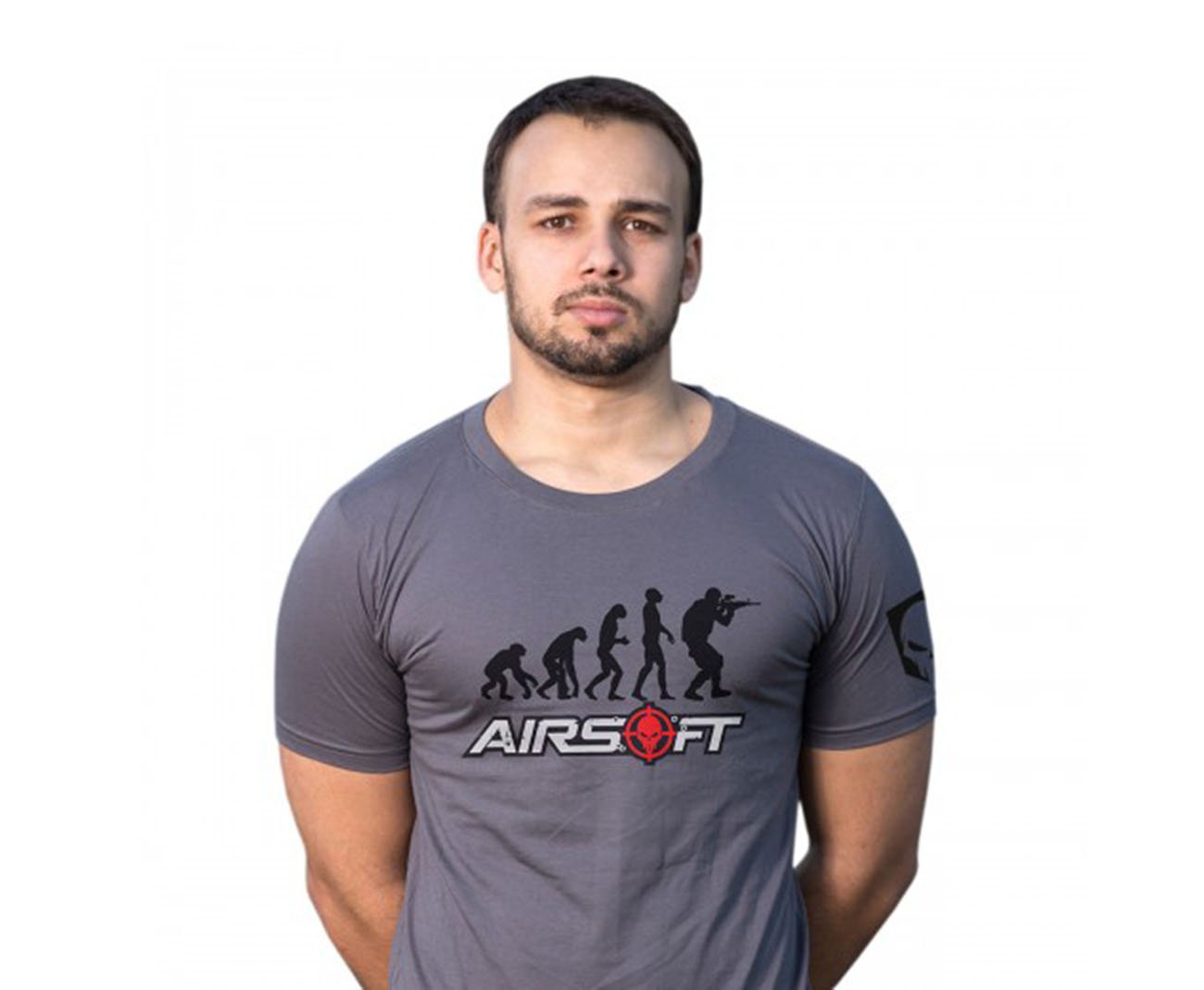 Camiseta Estampada Airsoft Evolução Cinza - Bravo - P