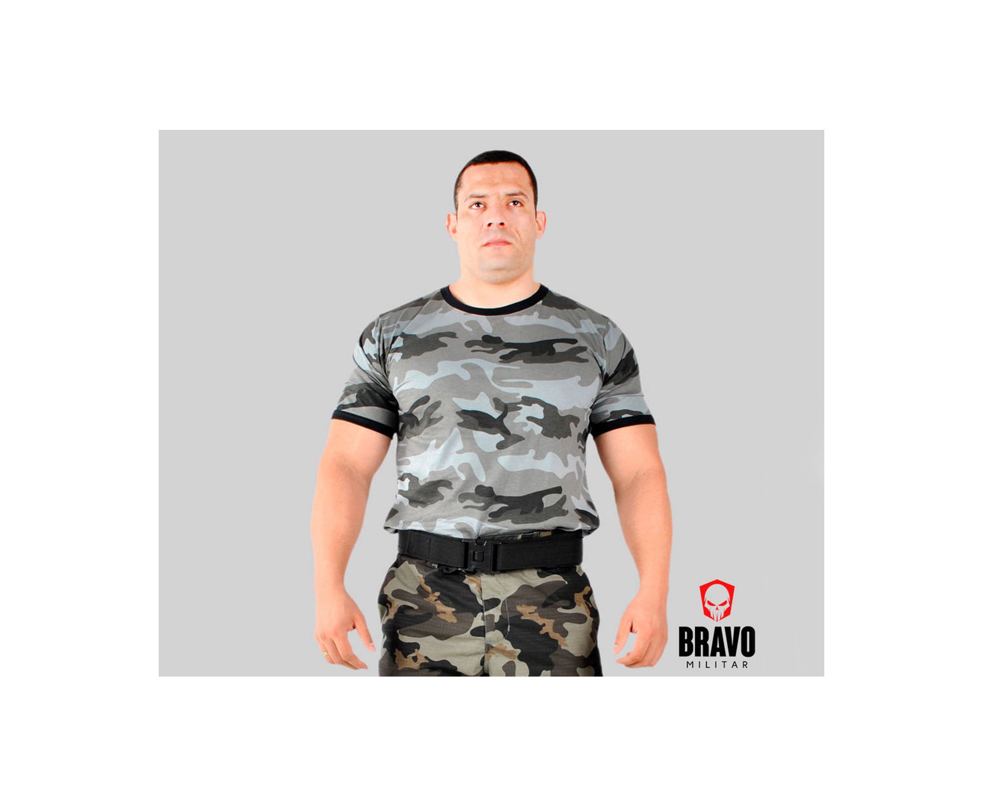 Camiseta Masculina Camuflada Urbano - Bravo - P